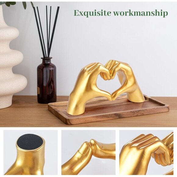 Gold Gesture Statue Decoration Home Decor Bedroom Bookshelf Coffee Table Statue - Picture 4 of 8